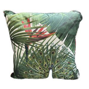 Madison Sierkussen Flora Green Tropical Indoor Outdoor Zipper Pillow Cover